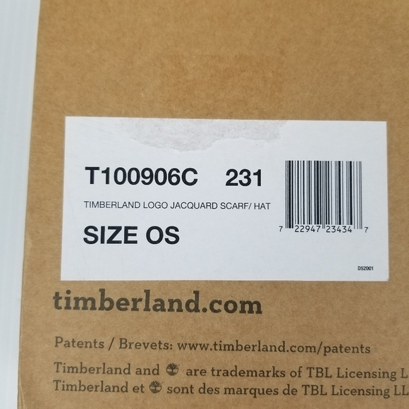 Timberland Men's Logo Jacquard Scarf and Reversible Beanie Hat 2 Piece Set NWT - Picture 6 of 11